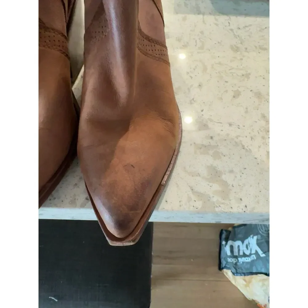 Dolce Vita Women’ s Size 10 Western Cowboy Boots Leather Upper Pointed Toe Mid